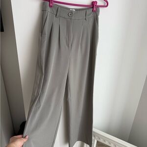 Princess Polly Light Gray High-Rise Wide Leg Pants